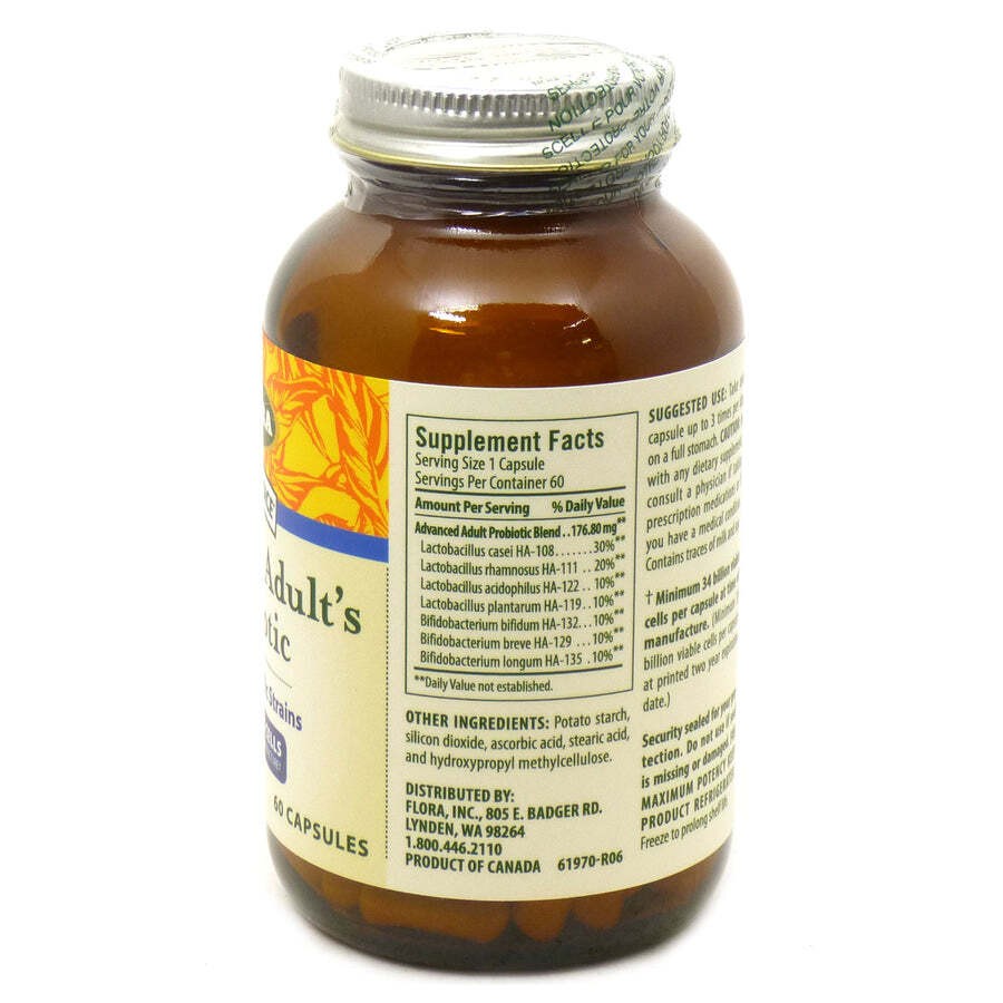 Flora Udo’s Choice Advanced Adult’s Probiotic Capsules Dietary Supplement 60 Ct