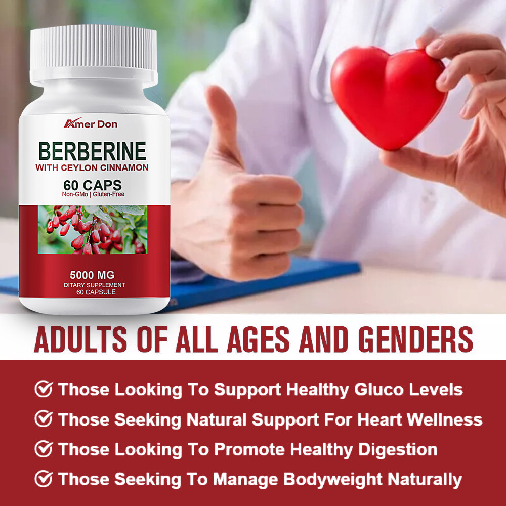5000MG Berberine-with Ceylon Cinnamon-Healthy Cholesterol,Heart Health&Immune