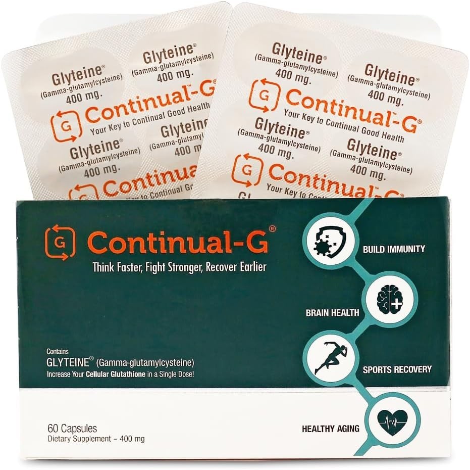 CONTINUAL-G Glyteine 400 mg Capsules Cellular‑Enhancing Glutathione Supplement