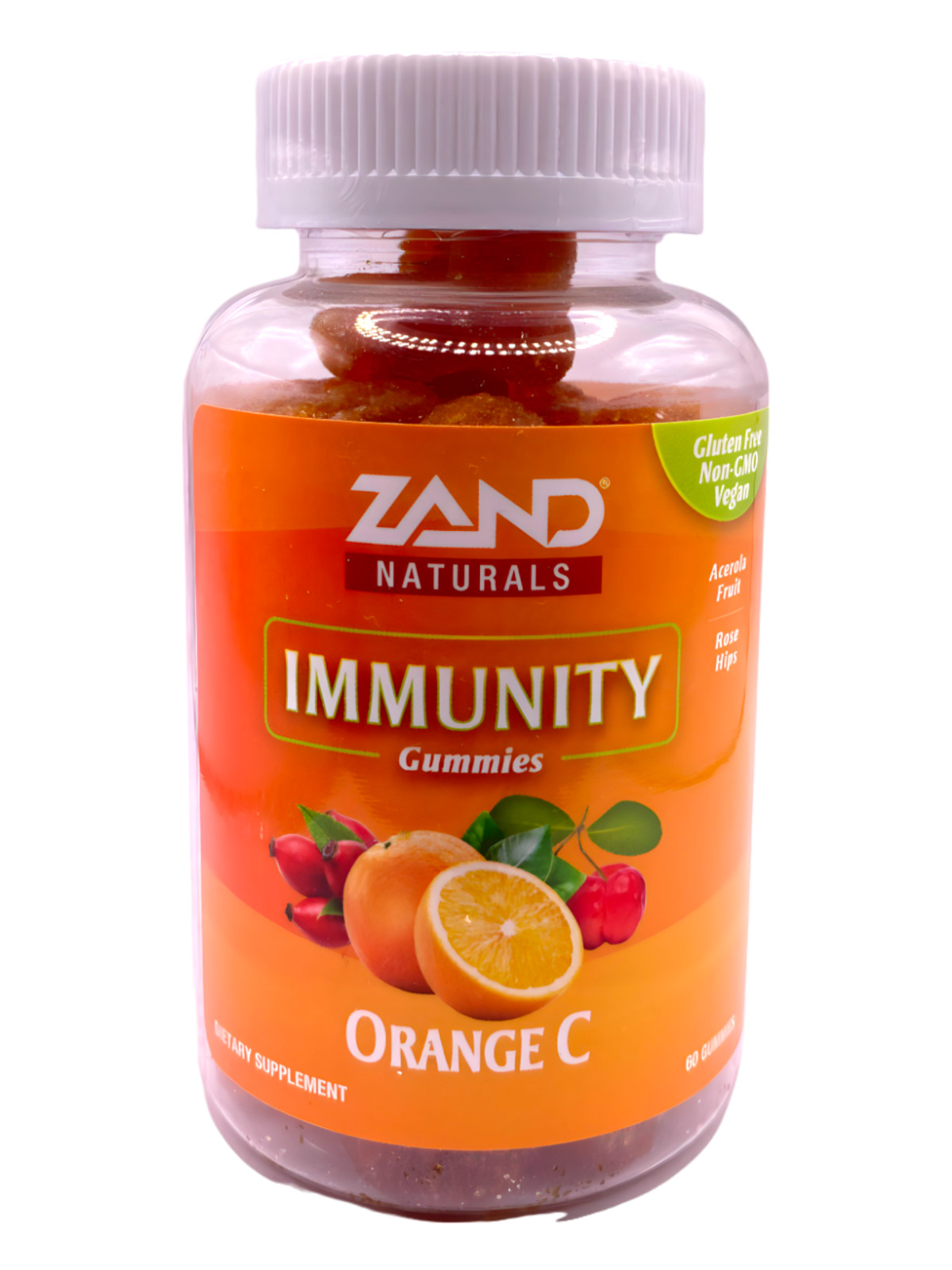 Zand Orange C Gummies Immune Support Adults & Kids with Vit C, Acerola Rose Hips