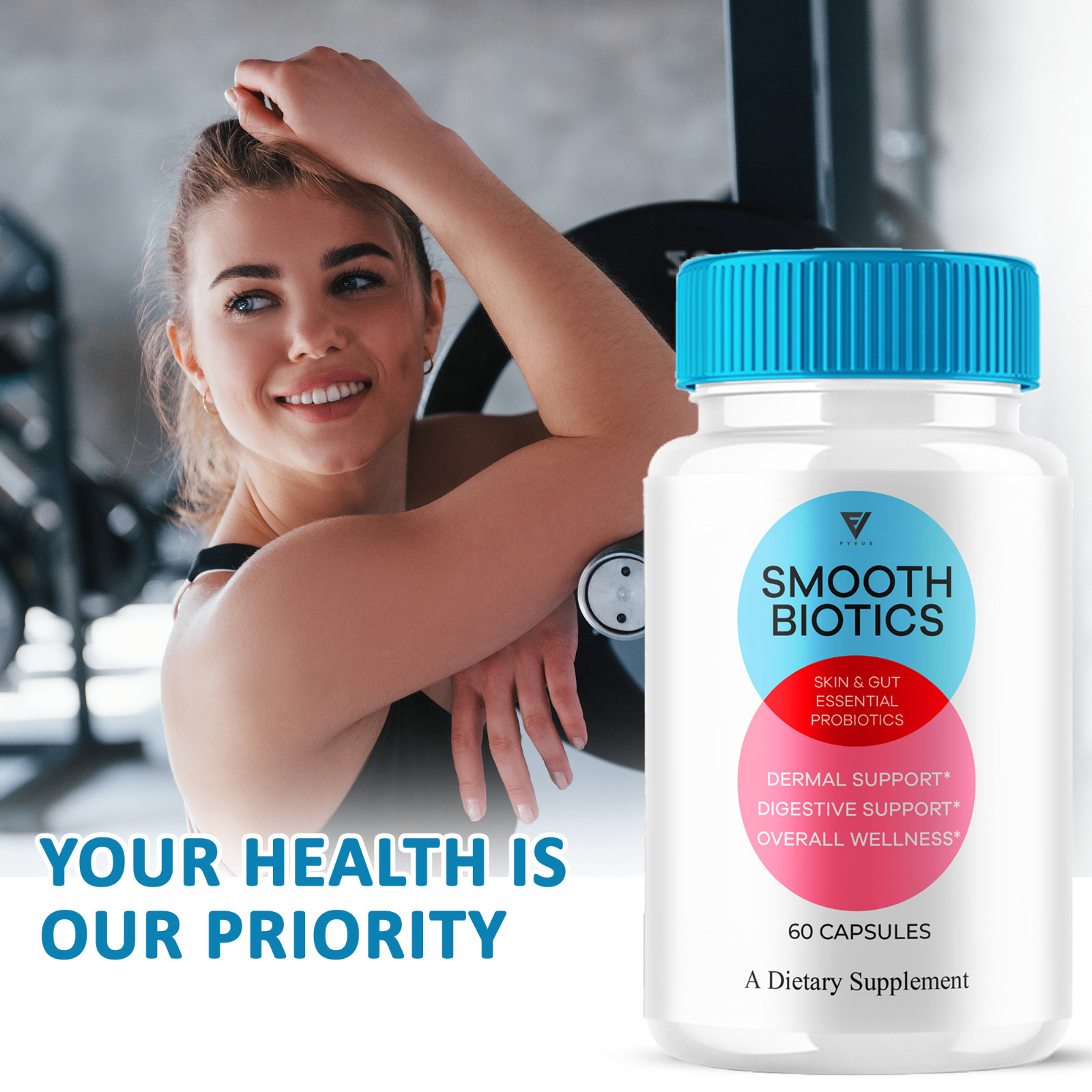 (2 Pack) Smooth Biotics Probiotic Supplement SmoothBiotics Pills (120 Capsules)
