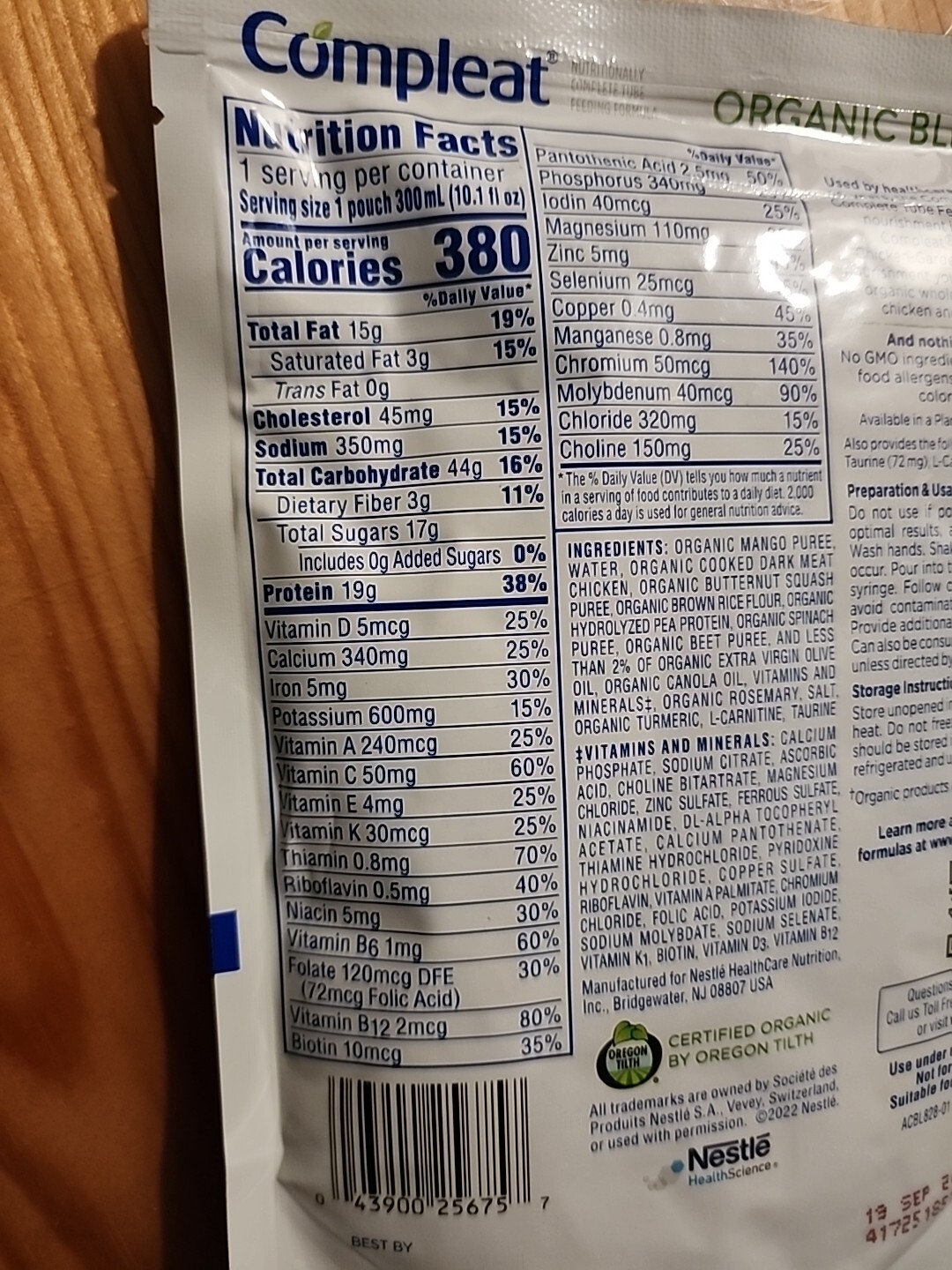 Compleat Pediatric Organic Blends Tube Feeding Chicken-Garden 10.1 oz 24 Ct