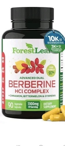 ForestLeaf Berberine 1300mg Supplement – High Potency w/ Cinnamon & Bitter Melon