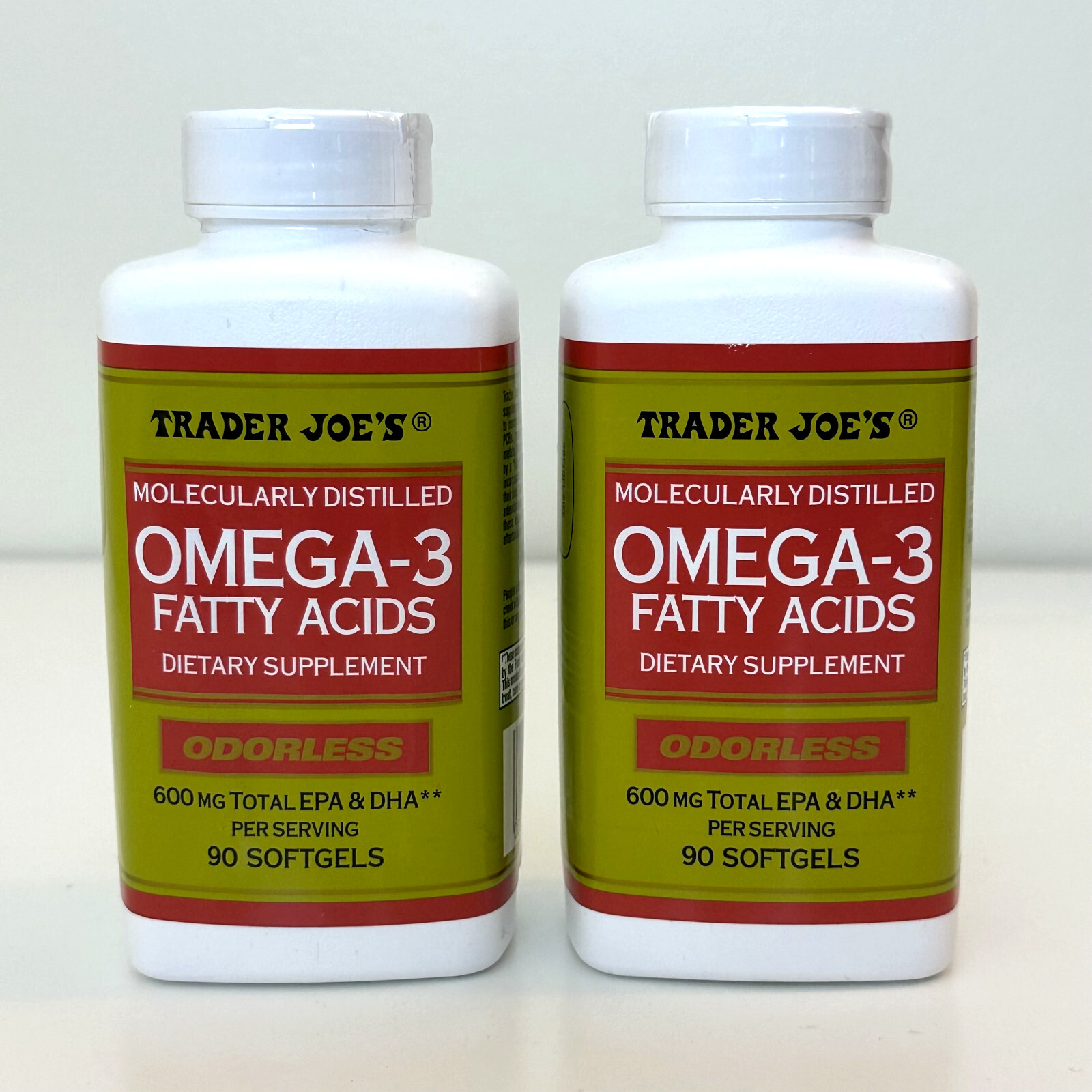 2 Pack Trader Joe’s Omega-3 Fatty Acids Dietary Supplement 90 Gels Each