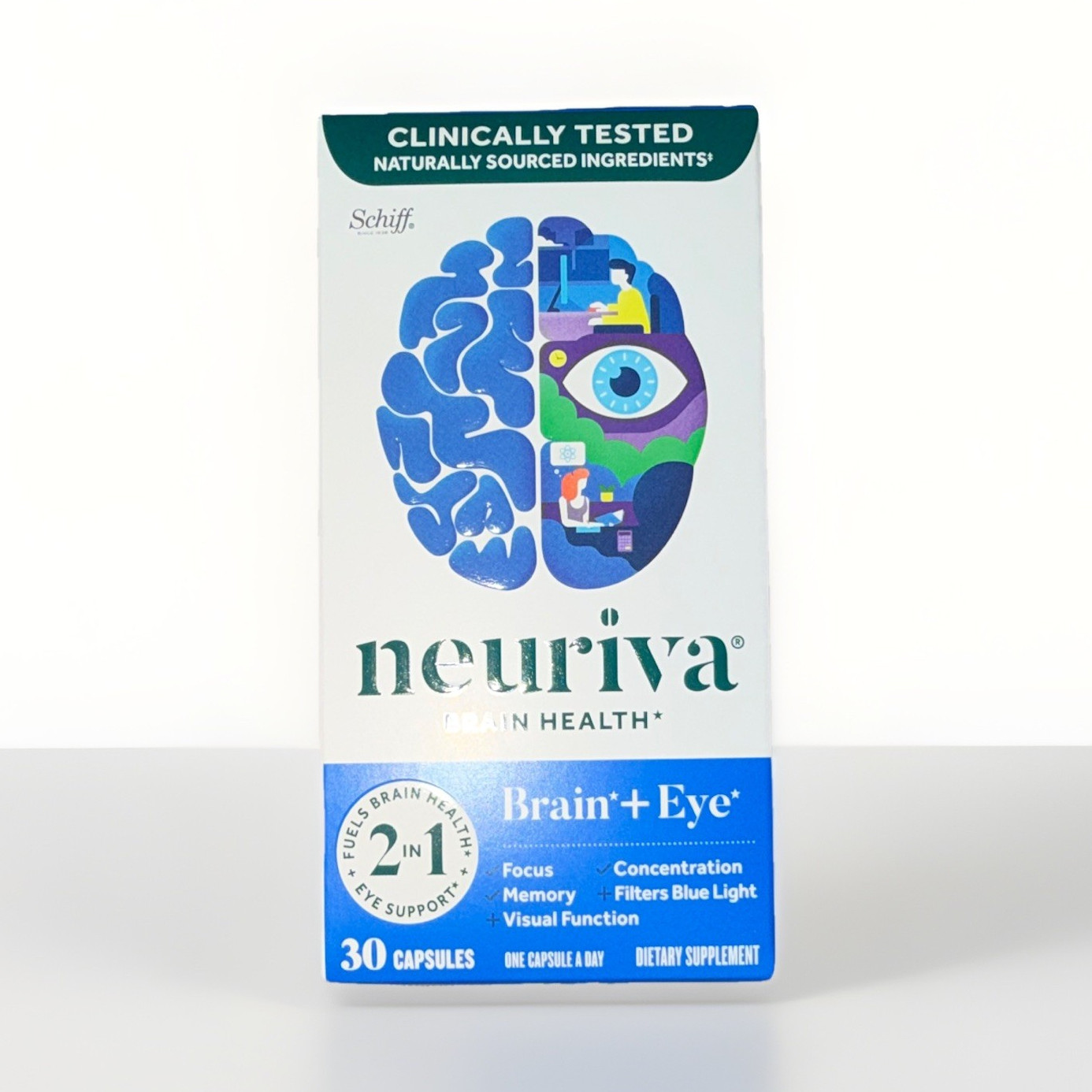 Neuriva Brain + Eye Dietary Supplement Capsules 30ct Exp 11/2027