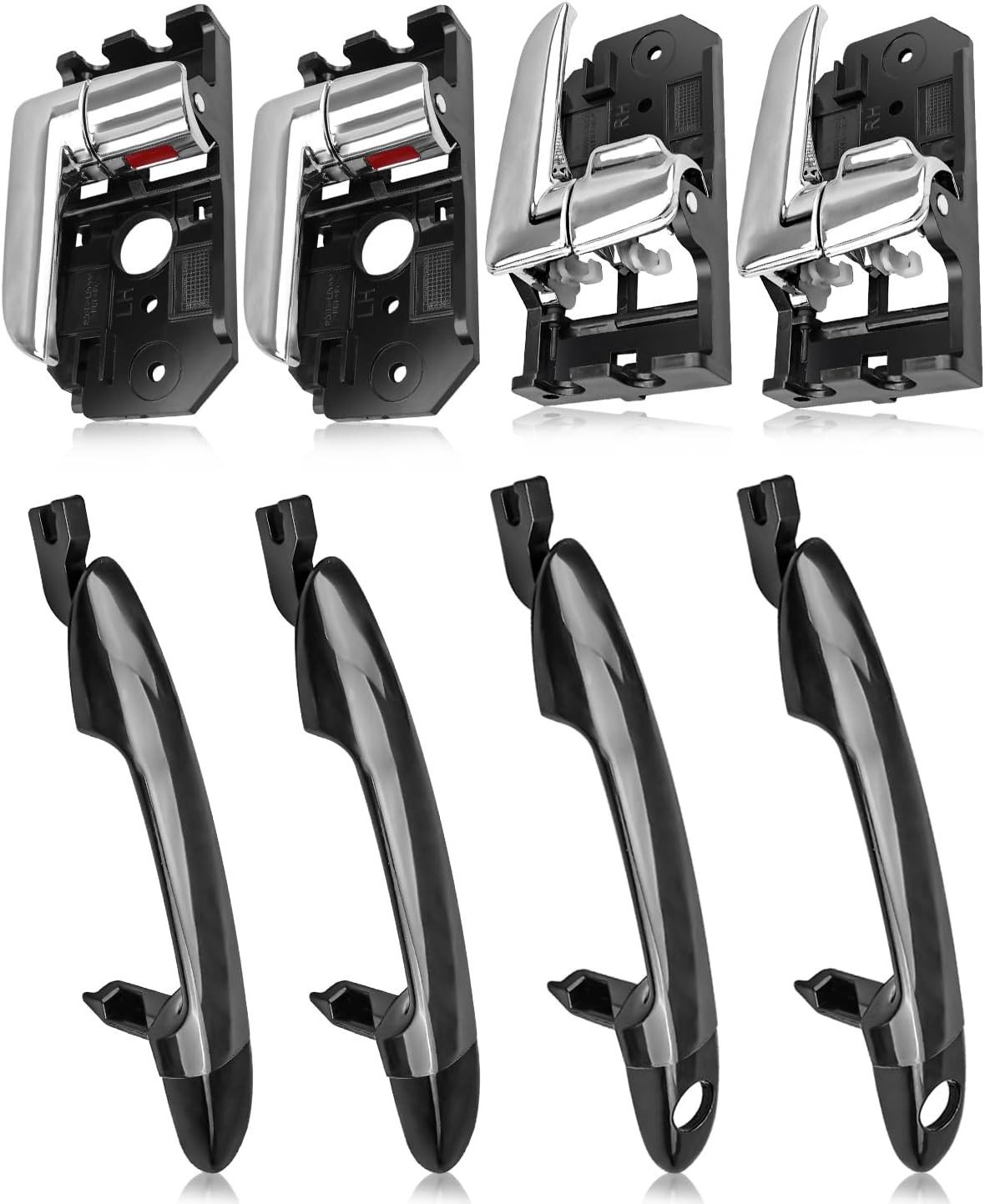 4Pcs Interior and Exterior outside Outer Door Handles Fit for Kia Spectra Spectr