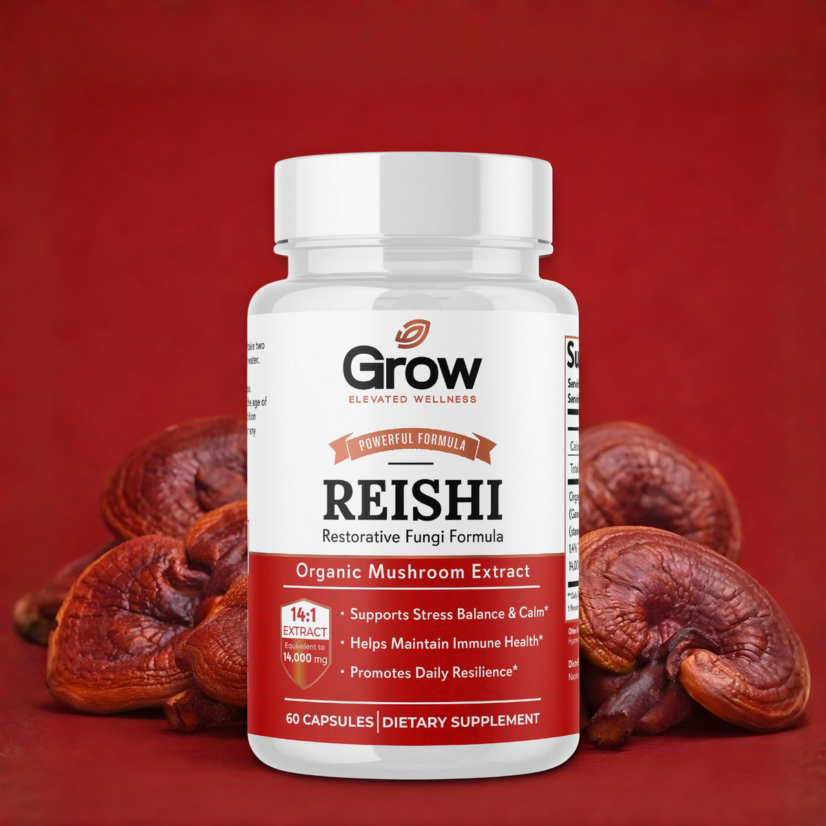 Reishi Mushroom Supplement 14,000mg – Ayurveda Nootropic Red Reishi Supplement