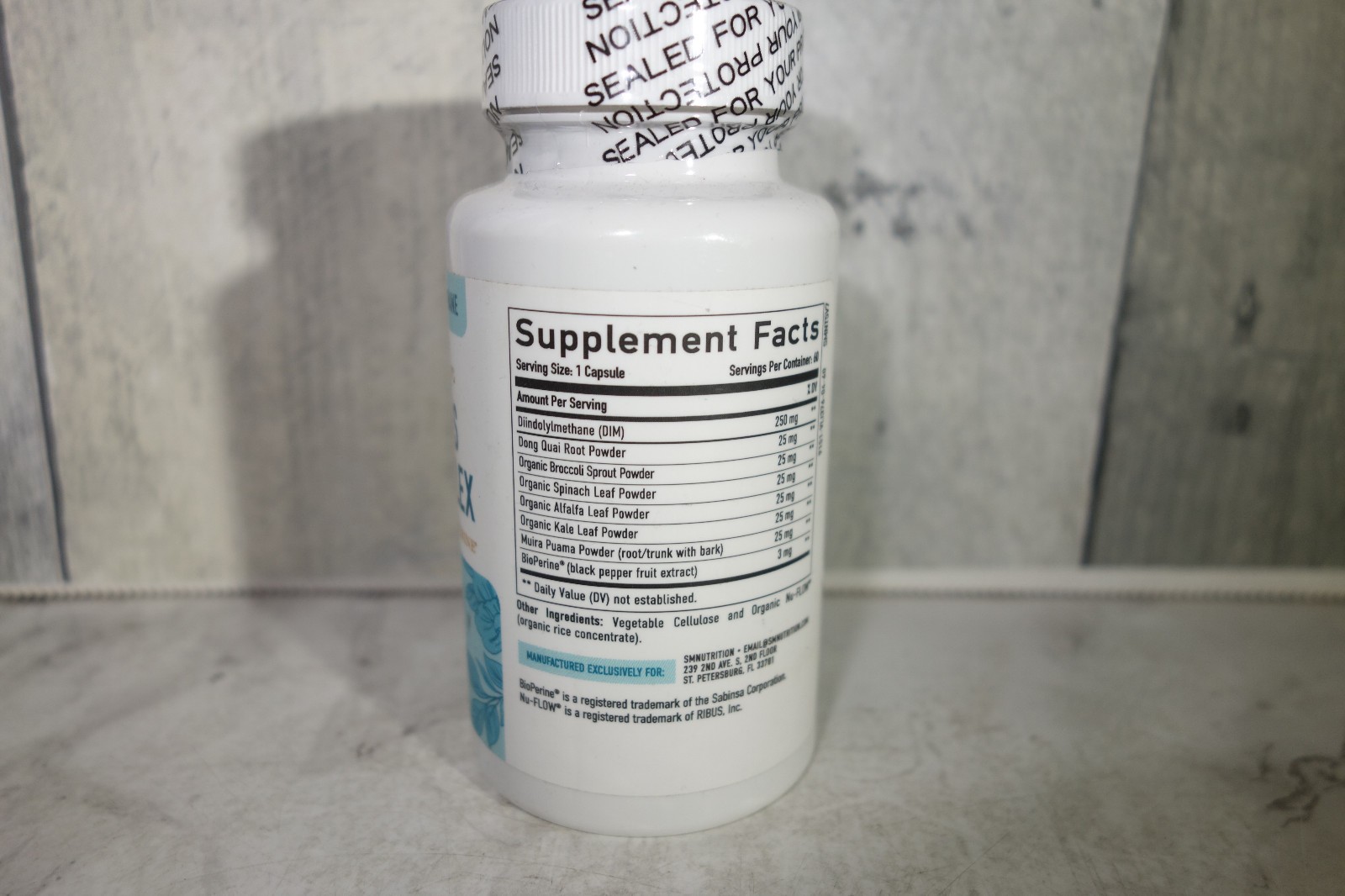 SM Nutrition DIM 250mg w/BioPerine, Dong Quai Estrogen,Hot Flashes,Night Sweats