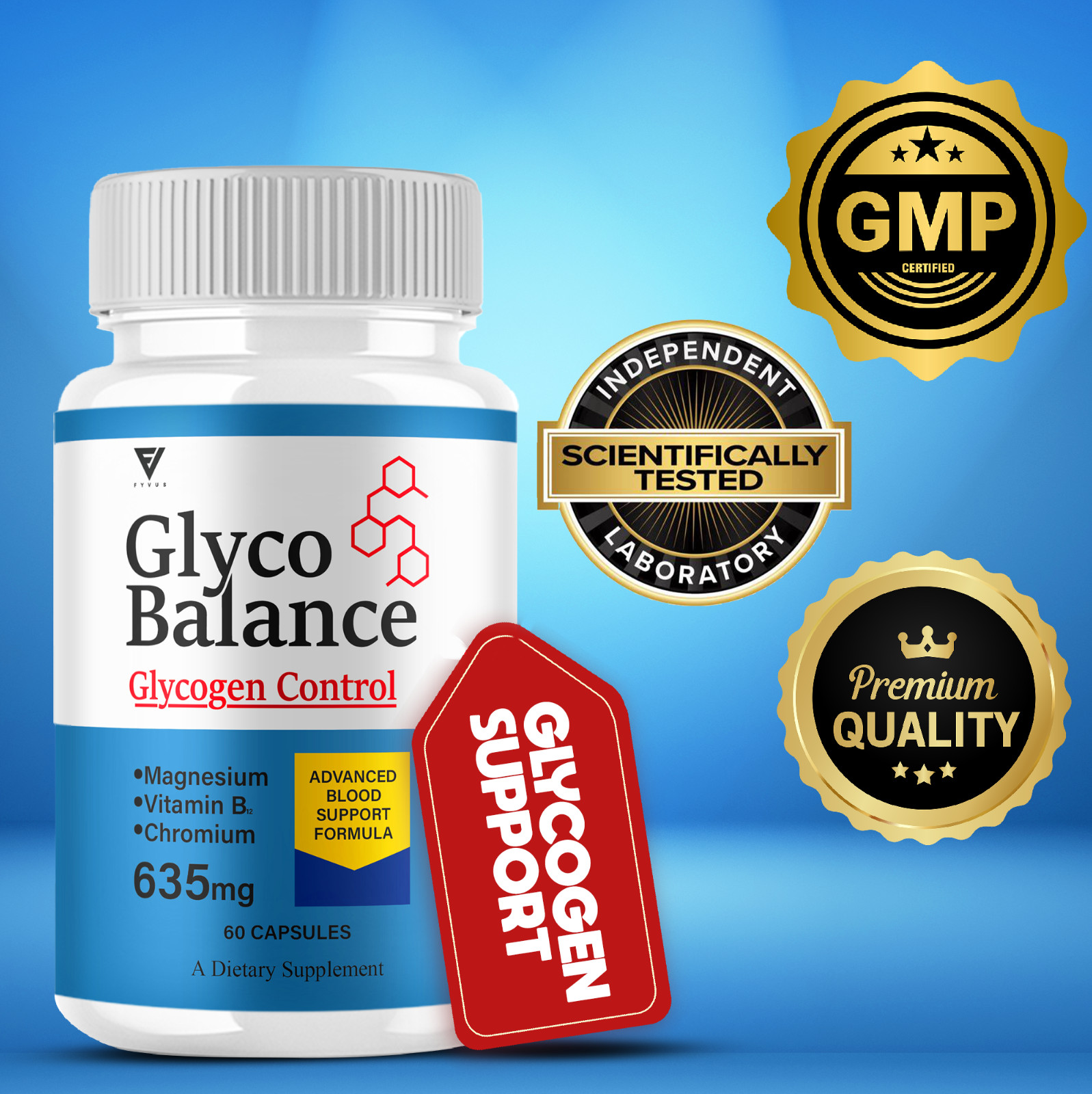 (3 Pack) Glyco Balance Pills, GlycoBalance Max Glycogen Support (180 Capsules)