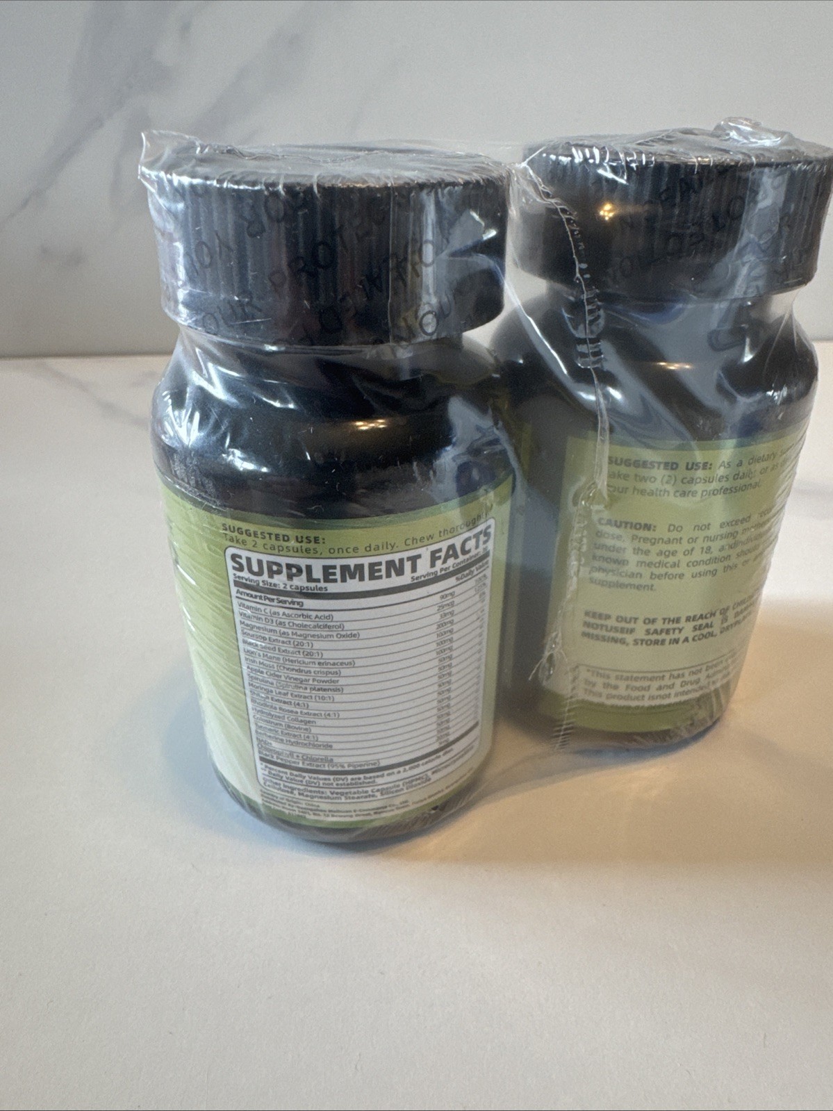 Lot Of 2 Himiyer Sea Moss Soursop Lion’s Mane Vitamin D3 Magnesium 60 Capsules
