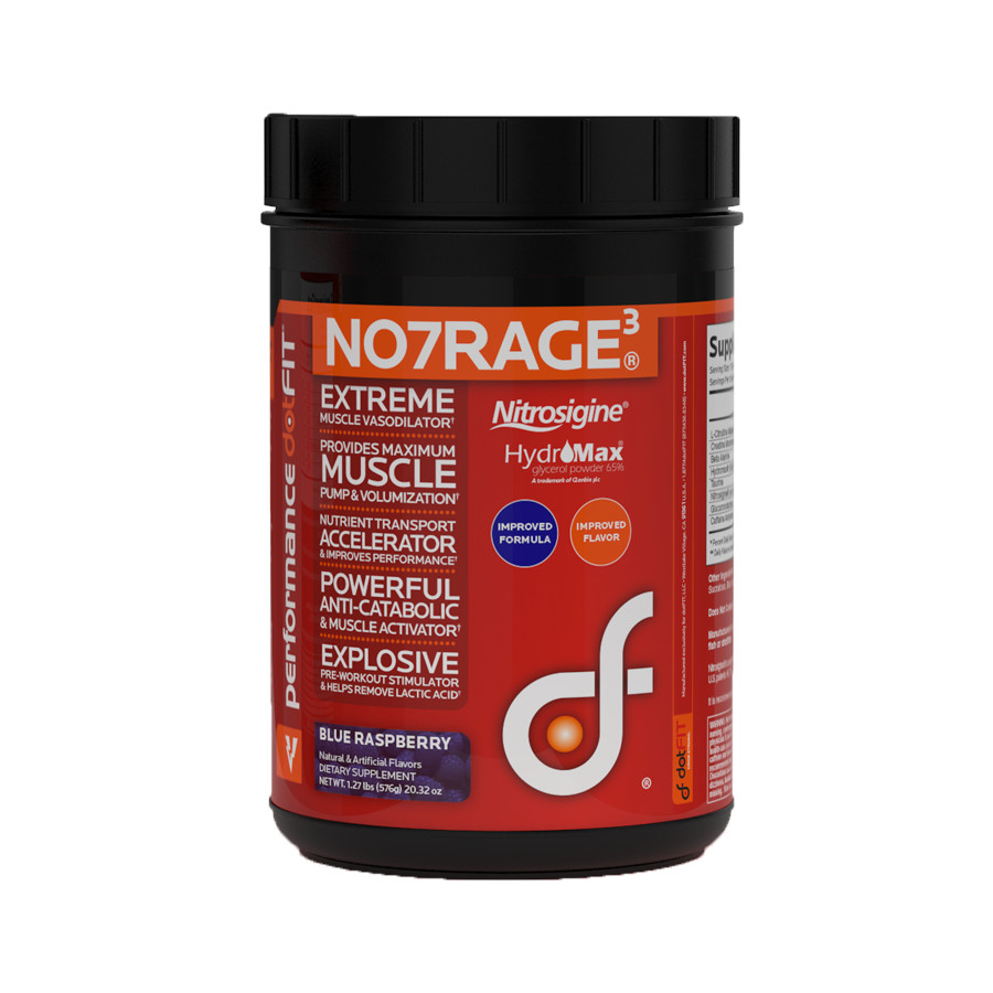 DotFit NO7 Rage3 Blue Raspberry Flavor Pre-Workout Supplement Flow 576g NEW