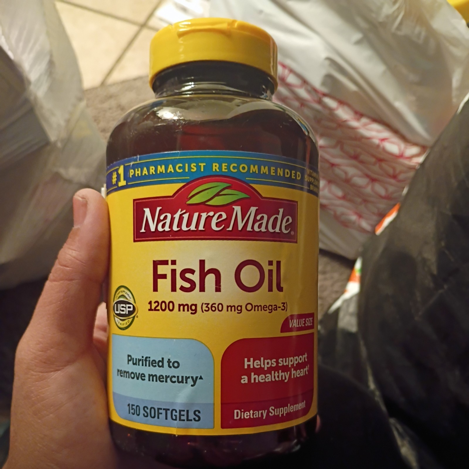 NEW Nature Made Heart Health Fish Oil 1200mg 360mg Omega3 150 Softgels Exp 02/27