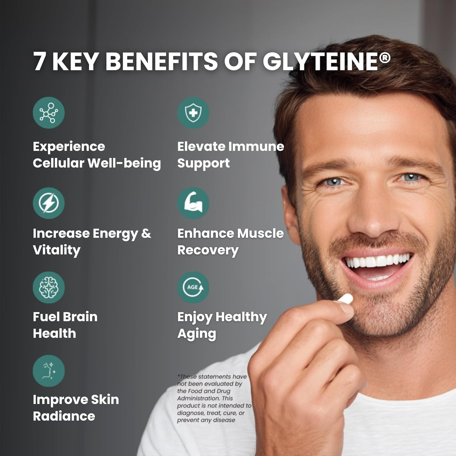 CONTINUAL-G Glyteine 400 mg Capsules Cellular‑Enhancing Glutathione Supplement