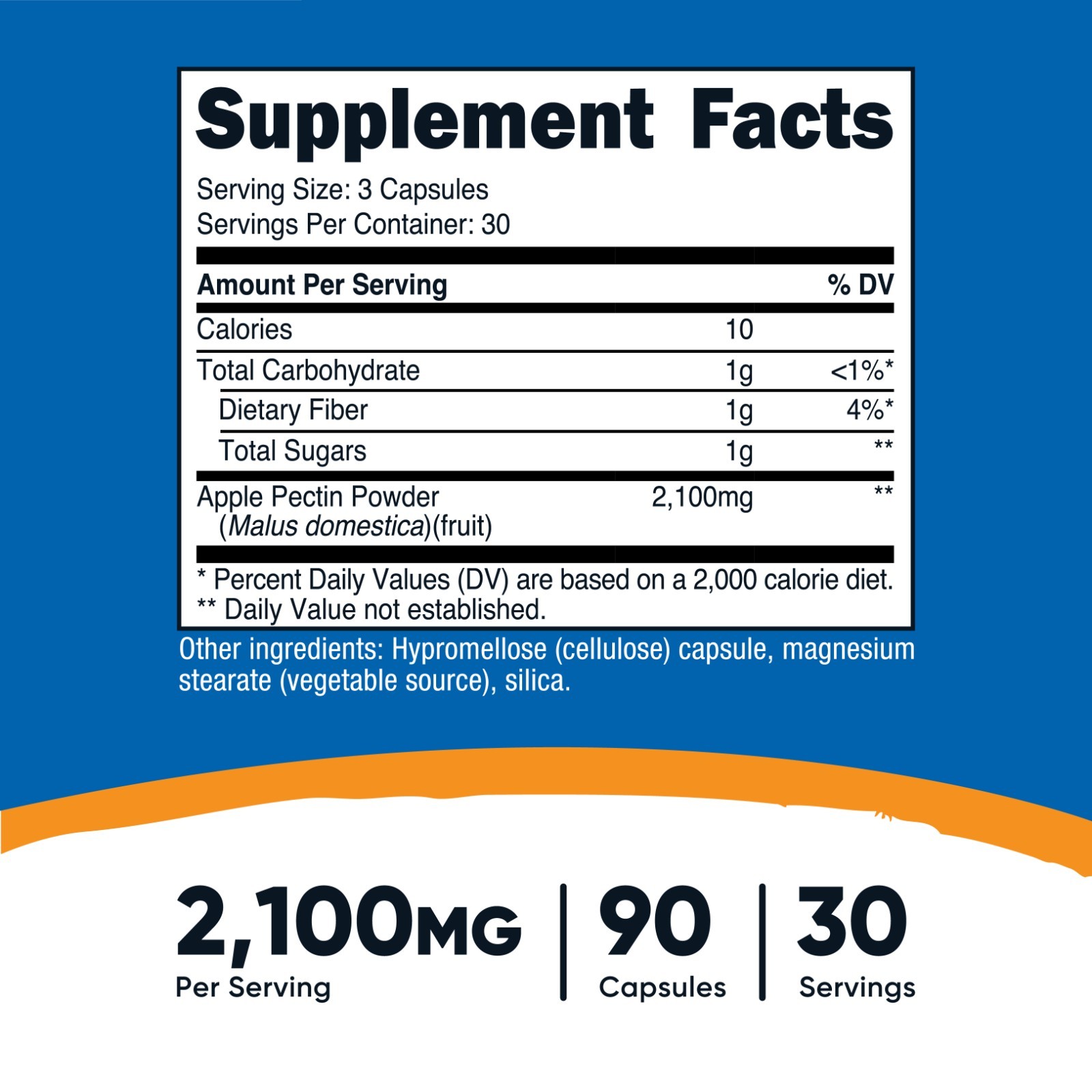 Nutricost Apple Pectin Capsules 2,100mg Per Serving, 90 capsules, 30 Servings