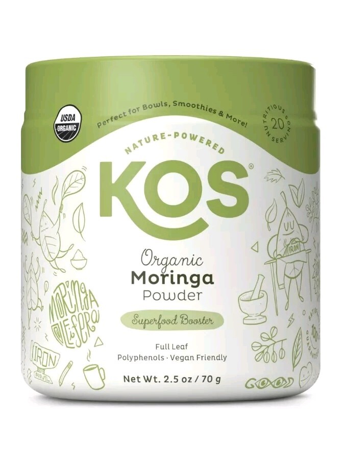 KOS Superfood Booster Organic Moringa Powder 2.5 oz exp 5/25