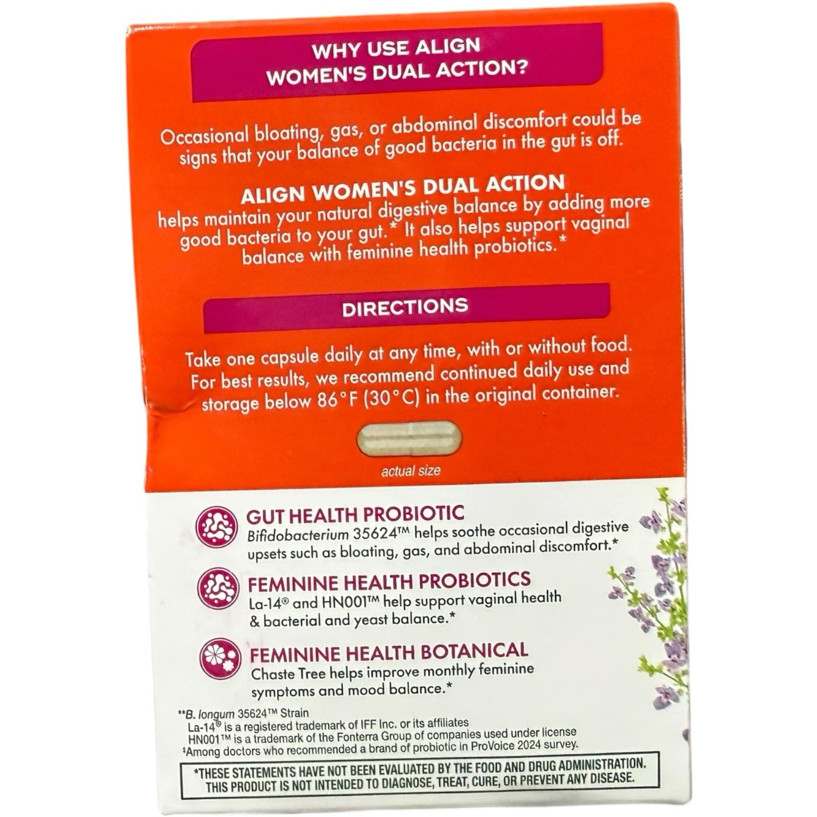 (3) Align Probiotic Women’s Dual Action Supplement 42 Capsules – 07/2026