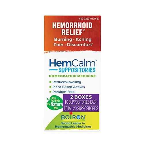 Boiron HemCalm Suppositories for Hemorrhoid Relief of Pain, Assorted Sizes