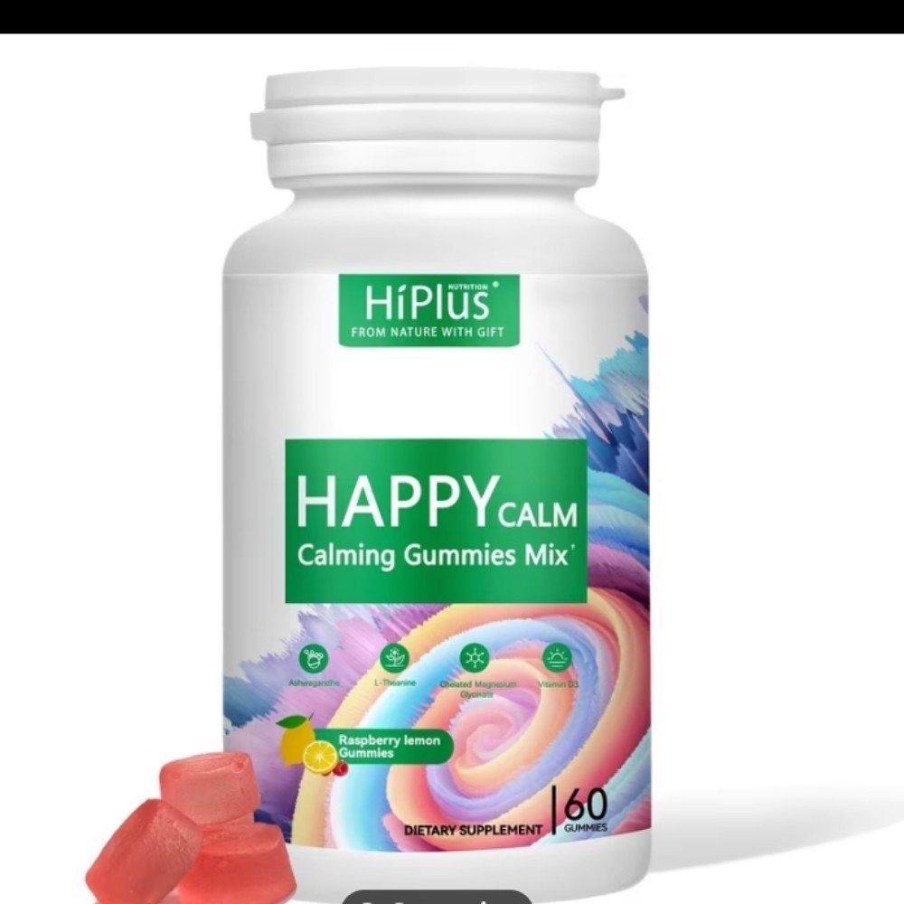 HiPlus Ashwaganda Ksm-66 Gummies Raspberry Lemonade Great for Sleep 😴