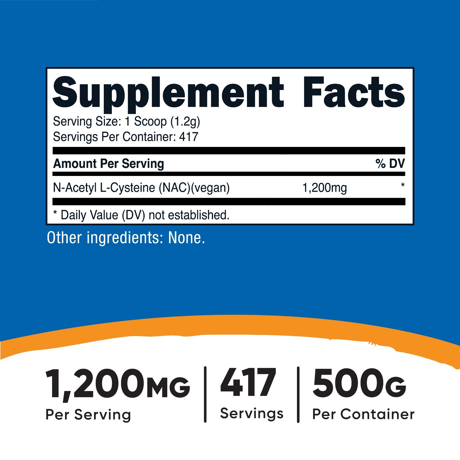 Nutricost N-Acetyl Cysteine (NAC) Powder 500 Grams – Non-GMO, Gluten Free