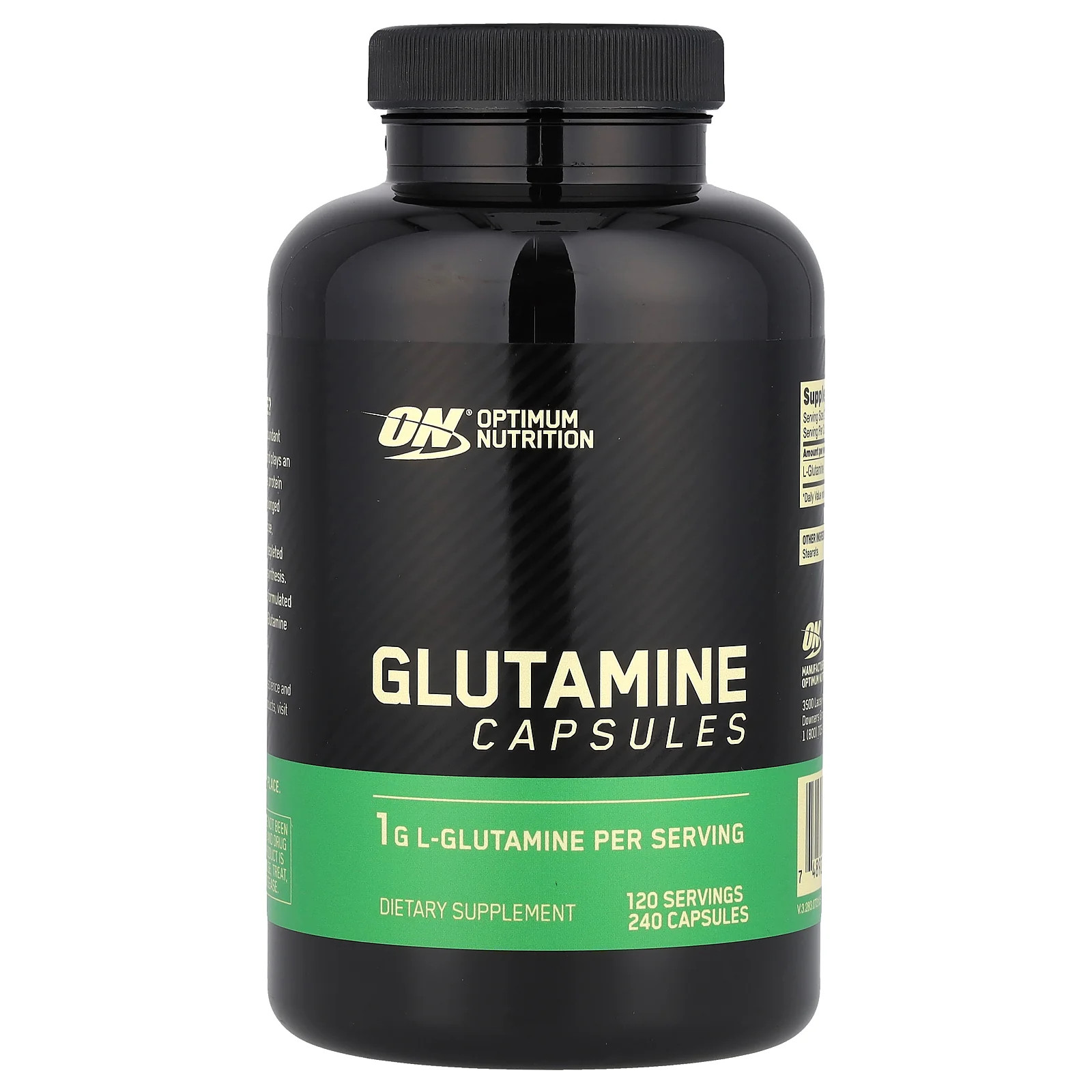 2 X Optimum Nutrition, Glutamine, 240 Capsules (0.5 g per Capsule)