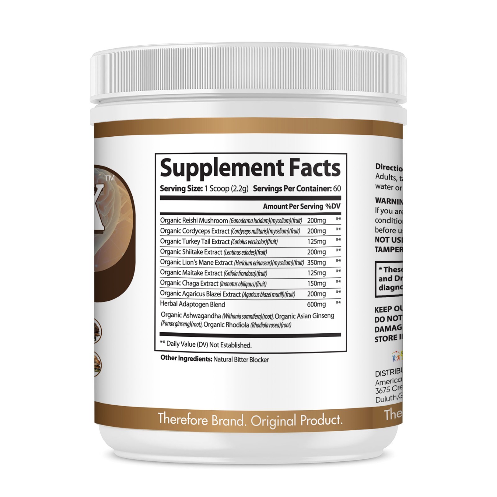 Mushroom Supplement Powder- Focus, Brain Health & Immune Support 60 Servings