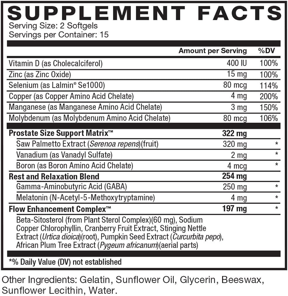 Force Factor TRUFLOW Prostate Support Supplement for Men – 30 Softgels