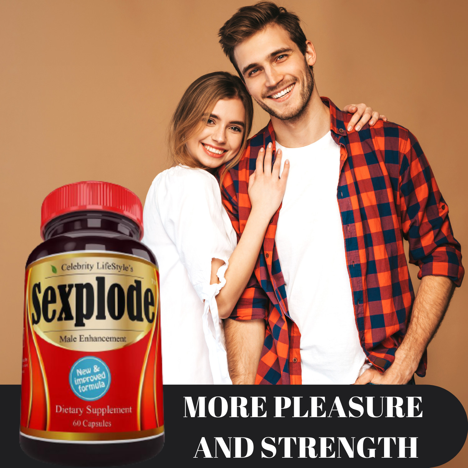 XXXplode for Men Male Enhancement, Testosterone Booster, Energy, Stamina – 60C