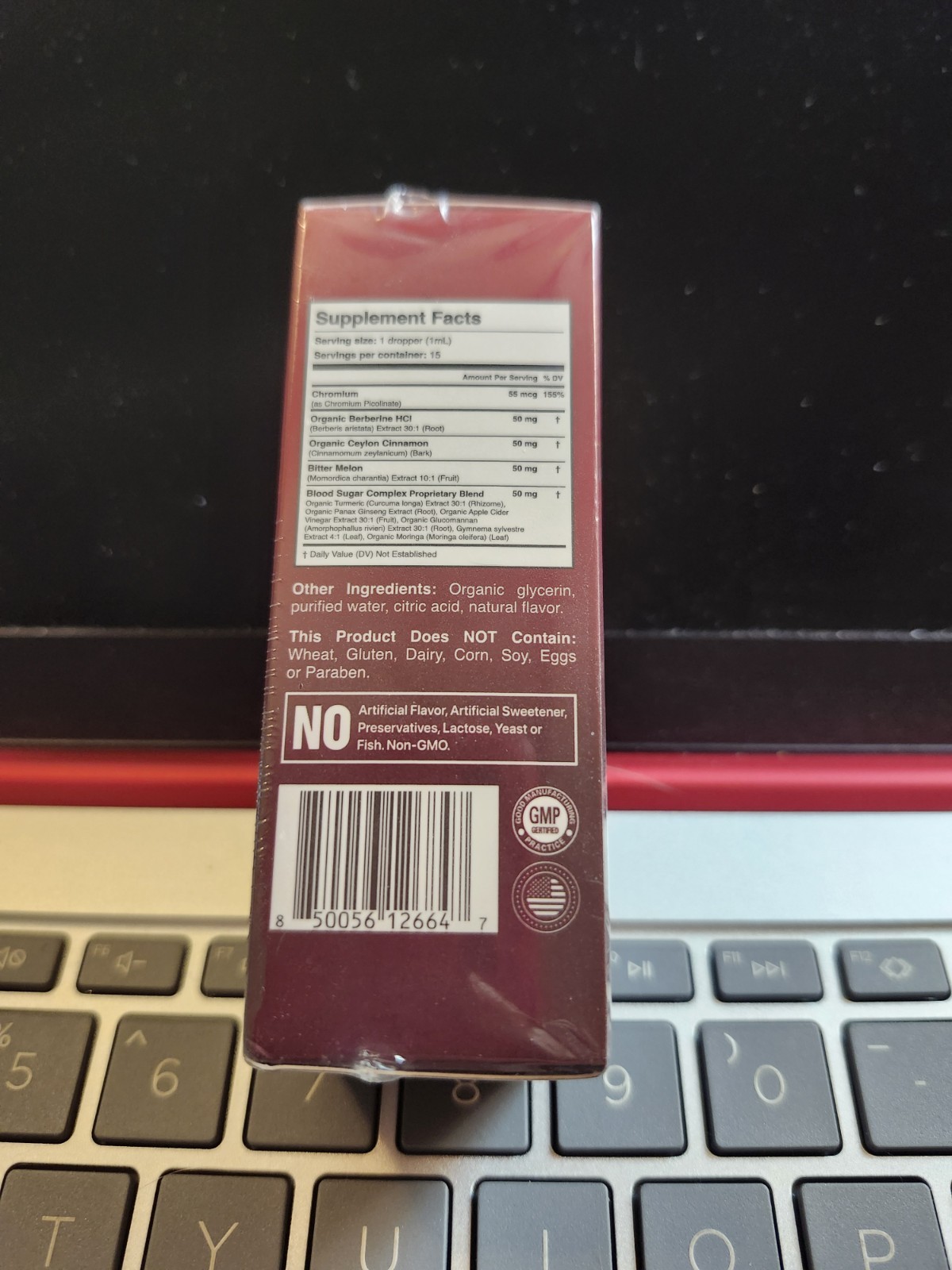True Nutra Blood Sugar Complex Liquid Drops Berberine Cinnamon 0.5 fl oz Non-GMO