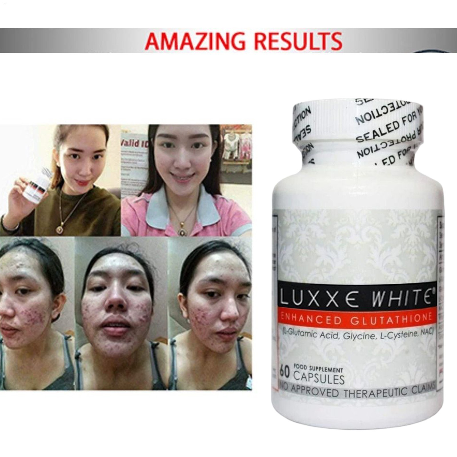 1-3 pack Luxxe White Enhanced Glutathione Glutathione Per 60 Capsules – 06/2028