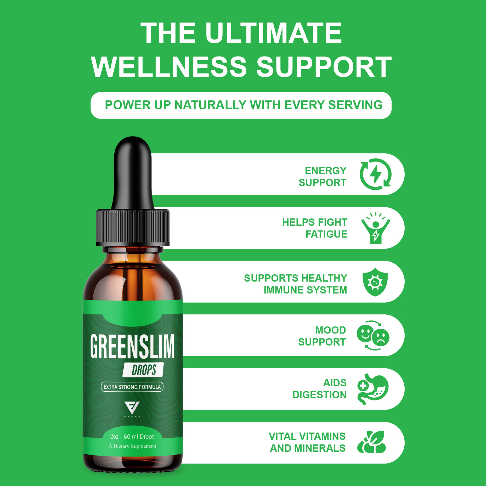 (5 Pack) GreenSlim Weight Management Liquid Supplement, Green Slim Drops (10oz)