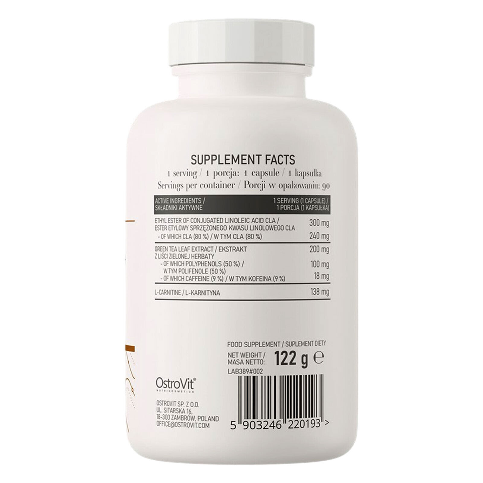 CLA + GREEN TEA + L-CARNITINE – weight loss support, energy, endurance, vitality