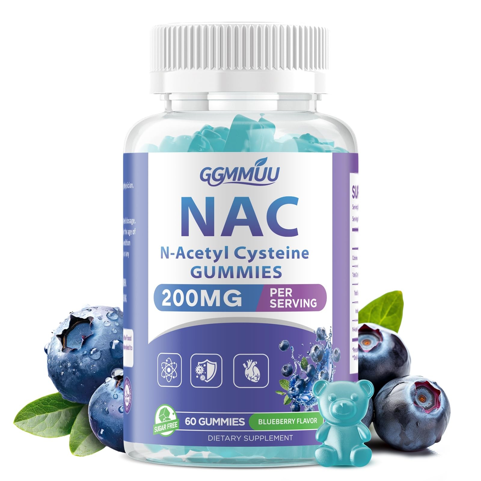 NAC Gummies for Kids & Adults, Supplement N 60 Count (Pack of 1)