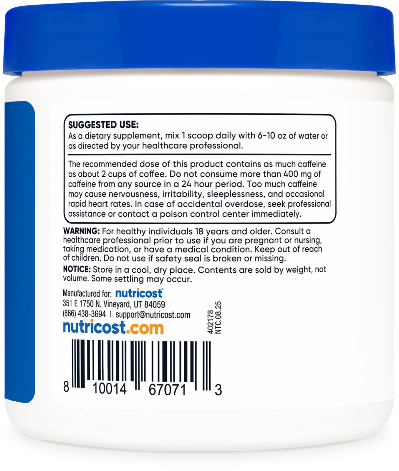 Nutricost Guarana Powder 100 Grams – Gluten Free & Non-GMO