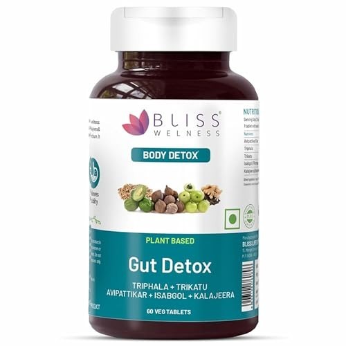 Bliss Wellness Gut Detox Trikatu Triphala Isabgol 60 Veg Tablets