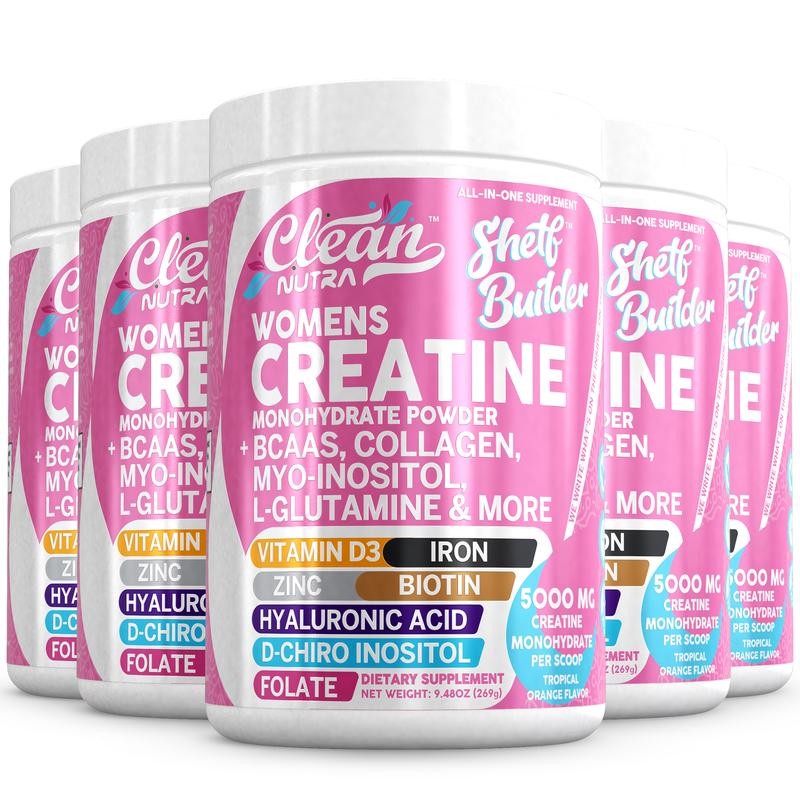 Quality Clean Nutra Women’s Creatine Monohydrate Powder with BCAAs Collagen 5000
