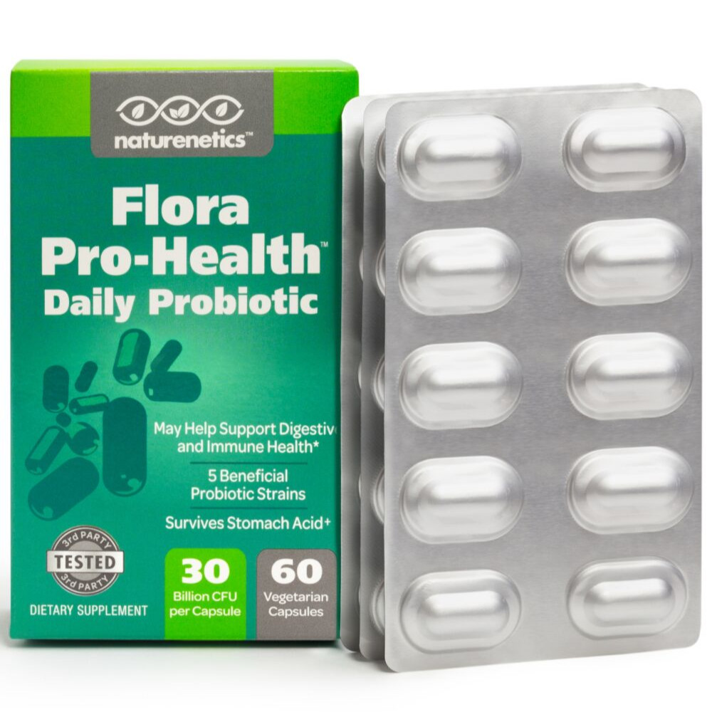 Naturenetics Flora Pro-Health Probiotics – No Refrigeration – Vegan – Tested