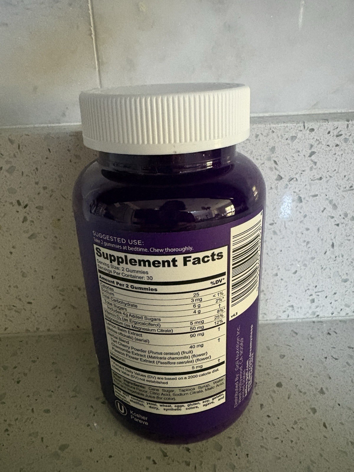 Goli Sleep Gummies 5mg Melatonin 60ct Vegan Kosher Mixed Berry