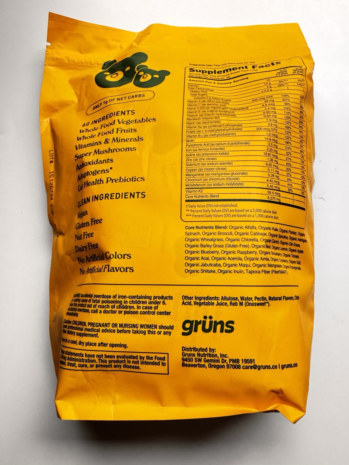 Grüns Cubs Kids Greens Gummies 168 Count Sugar Free Superfoods Exp 07/2027 New