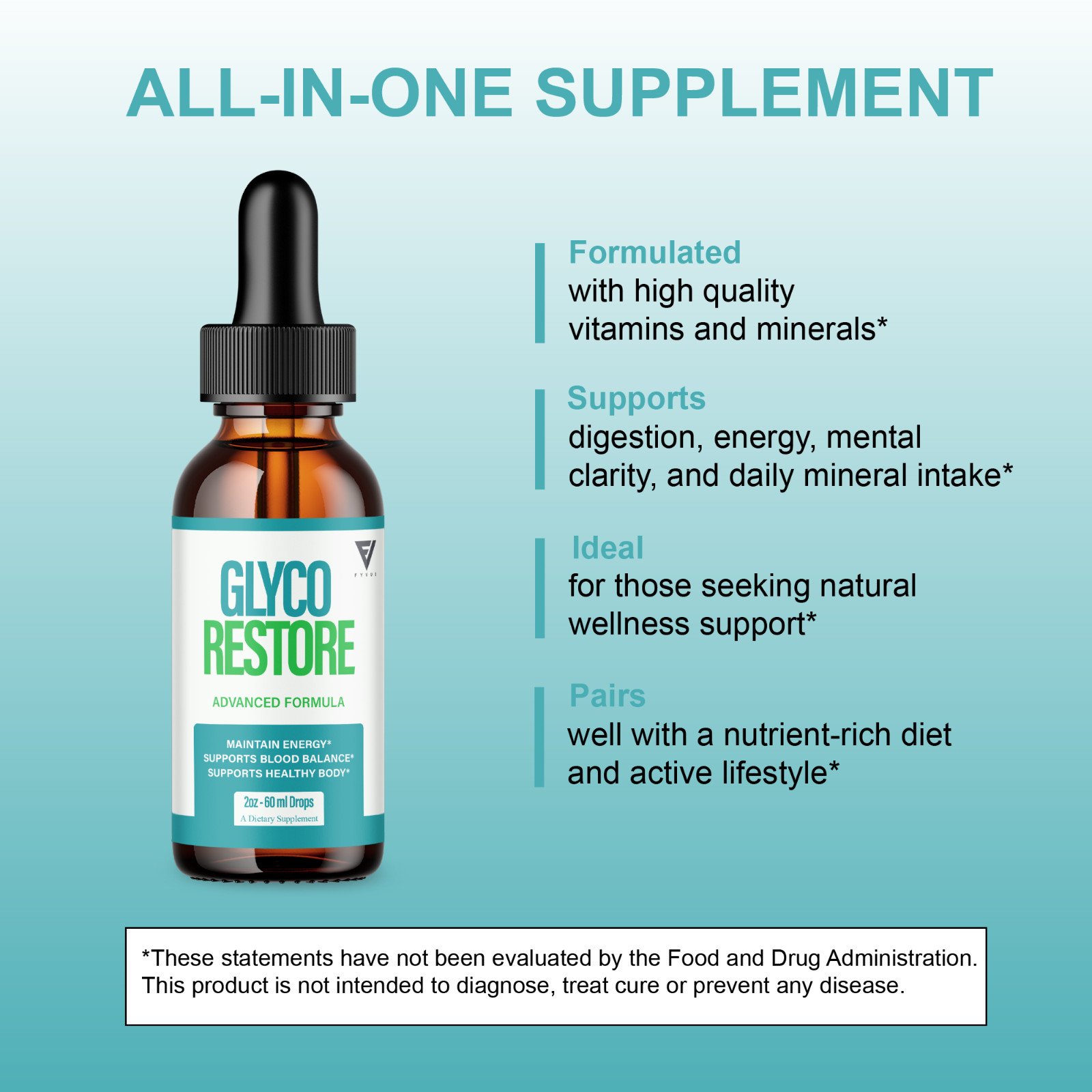 (5 Pack) Glyco Restore Drops, Glyco Restore Blood Support Supplement (10oz)
