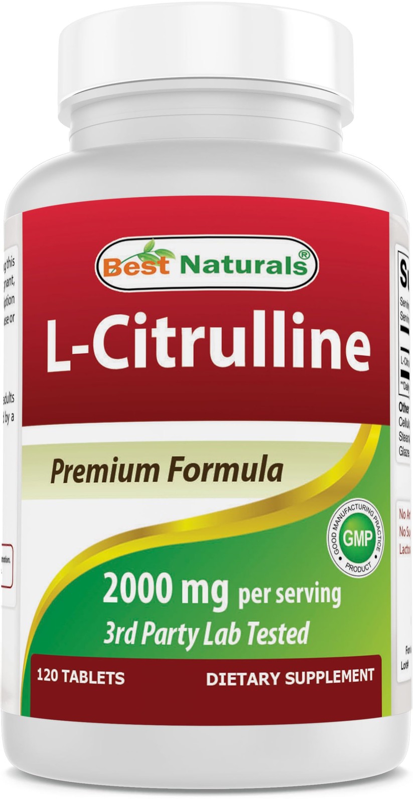 Best Naturals L-Citrulline 2000mg/Serving – 120 Count (Pack of 1), No Color