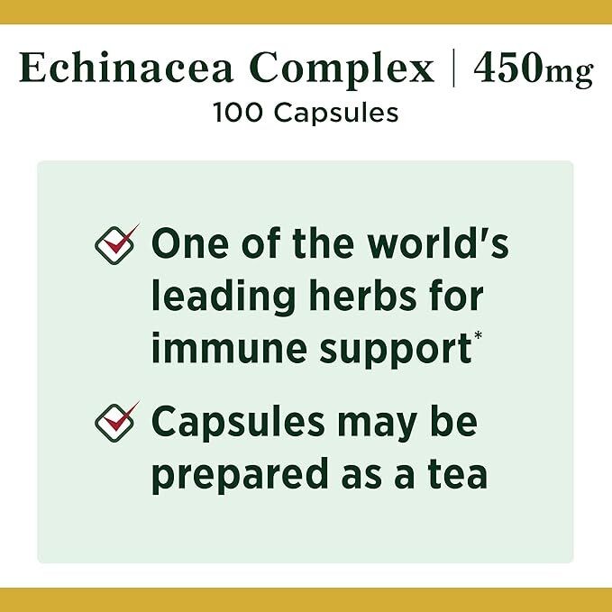 Nature’s Bounty Echinacea & Goldenseal Dietary Supplement 450mg 100 Capsules