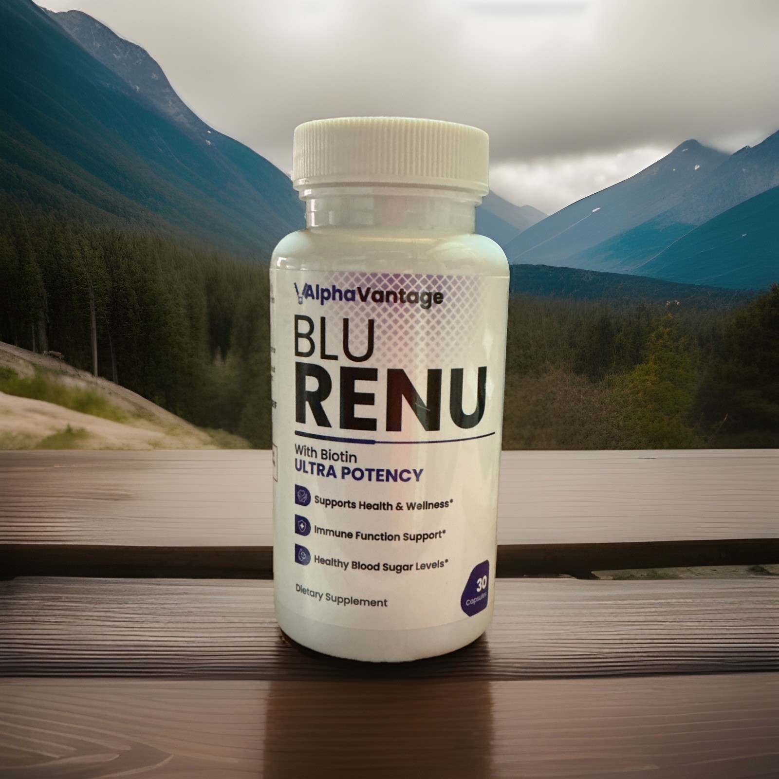 Alpha Vantage Blu Renu with Biotin Ultra Potency 30 Capsules NEW/SEALED 06/2027