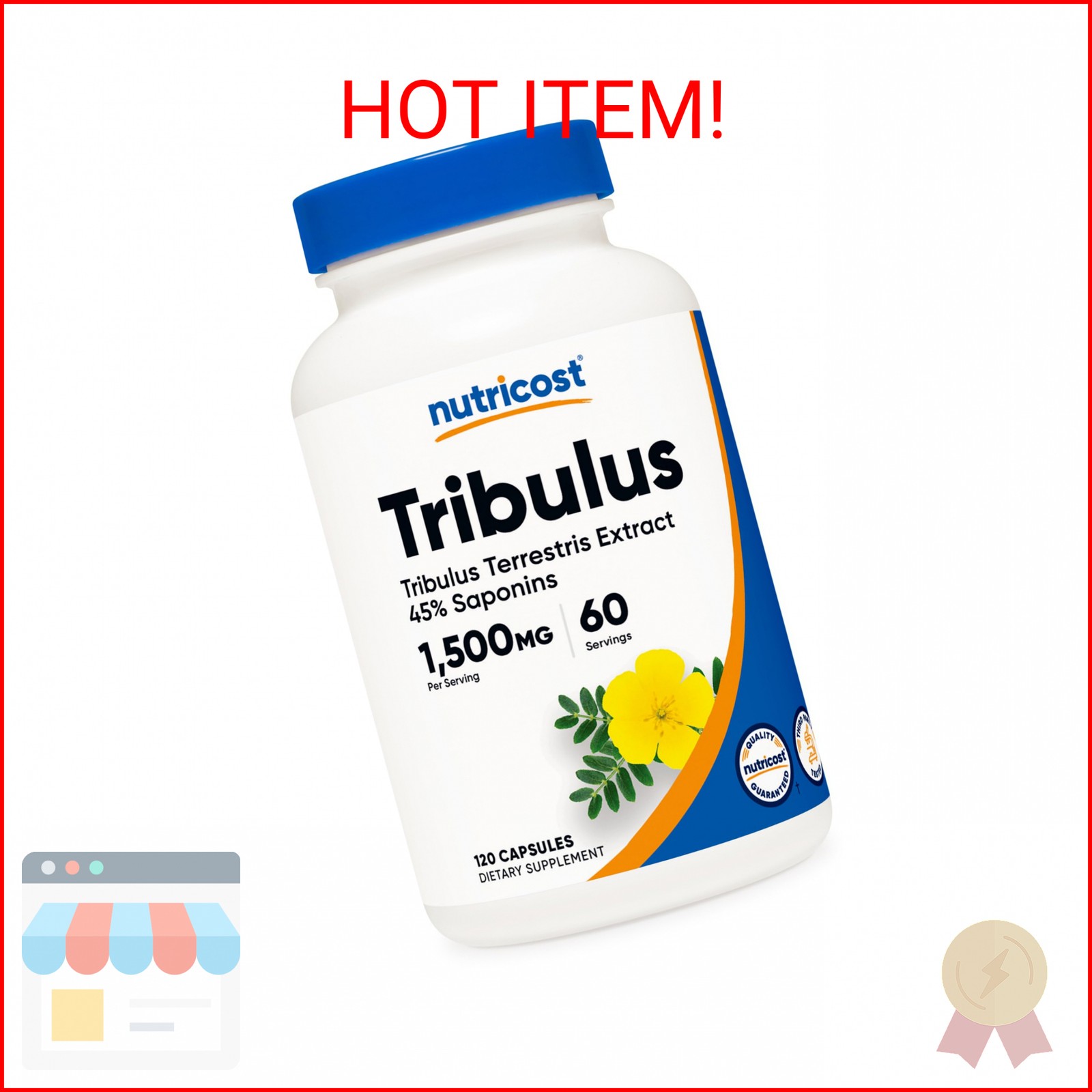 Nutricost Tribulus Terrestris Extract 1500mg, 120 Capsules – 60 Servings (750mg