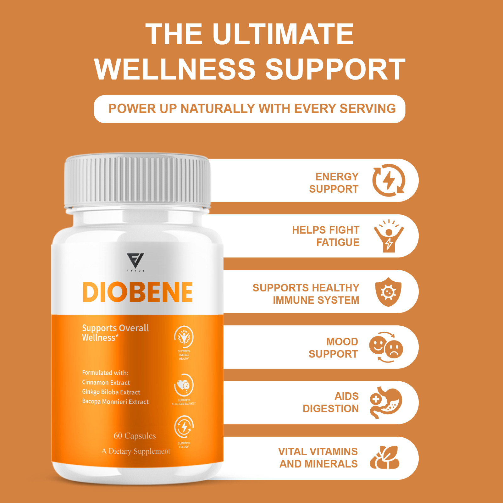 (3 Pack) Diobene Blood Wellness, Dio Bene Premium Health Support (180 Capsules)
