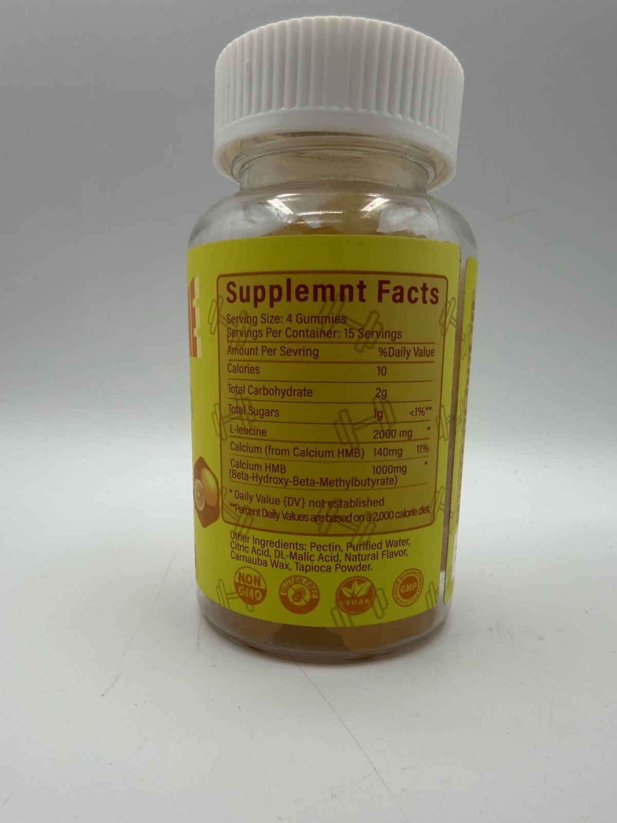 Liqherb HMB + L-Leucine Gummies 3000mg 60 Count Lemon Exp 01/2027