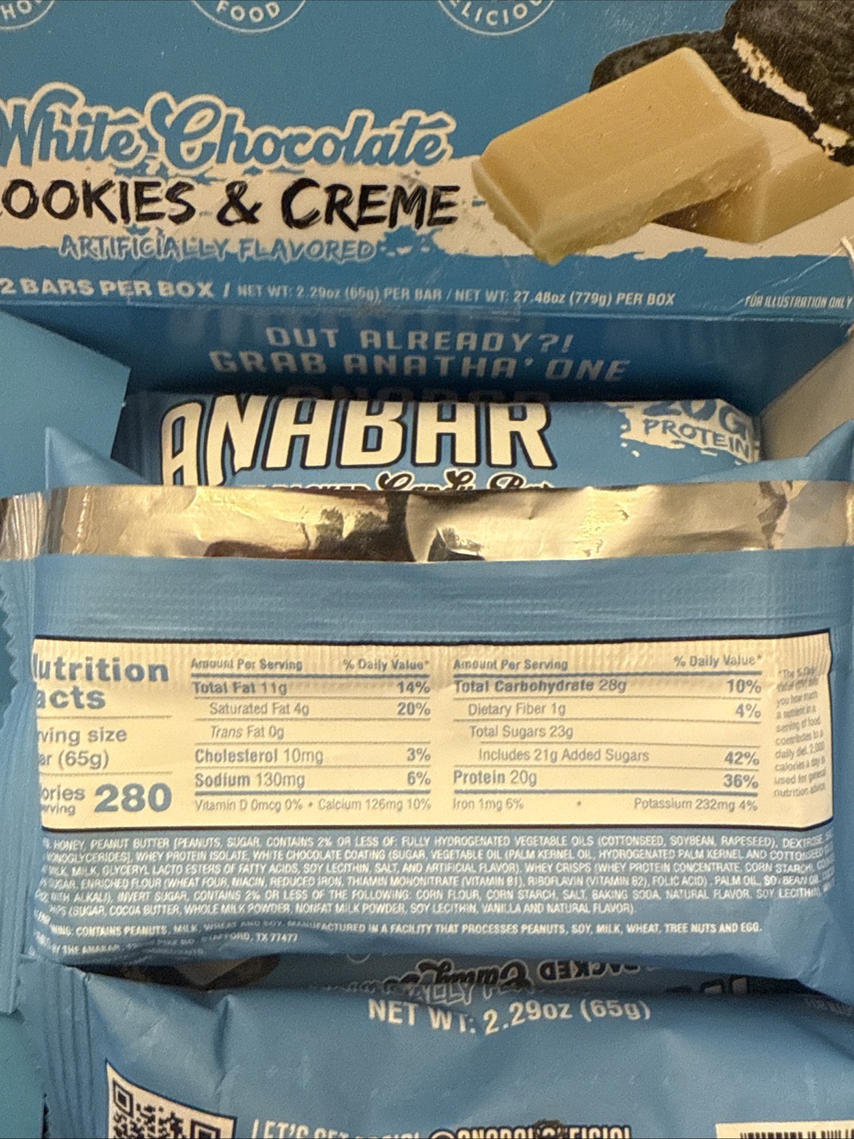 Anabar Cookies and Cream 12 Protein Bars Final Boss Performance 21 Grams