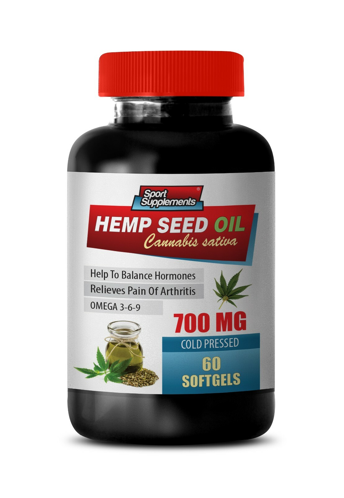 hormone balance – HEMP SEED OIL 700mg – fatty acids – 1 Bottle