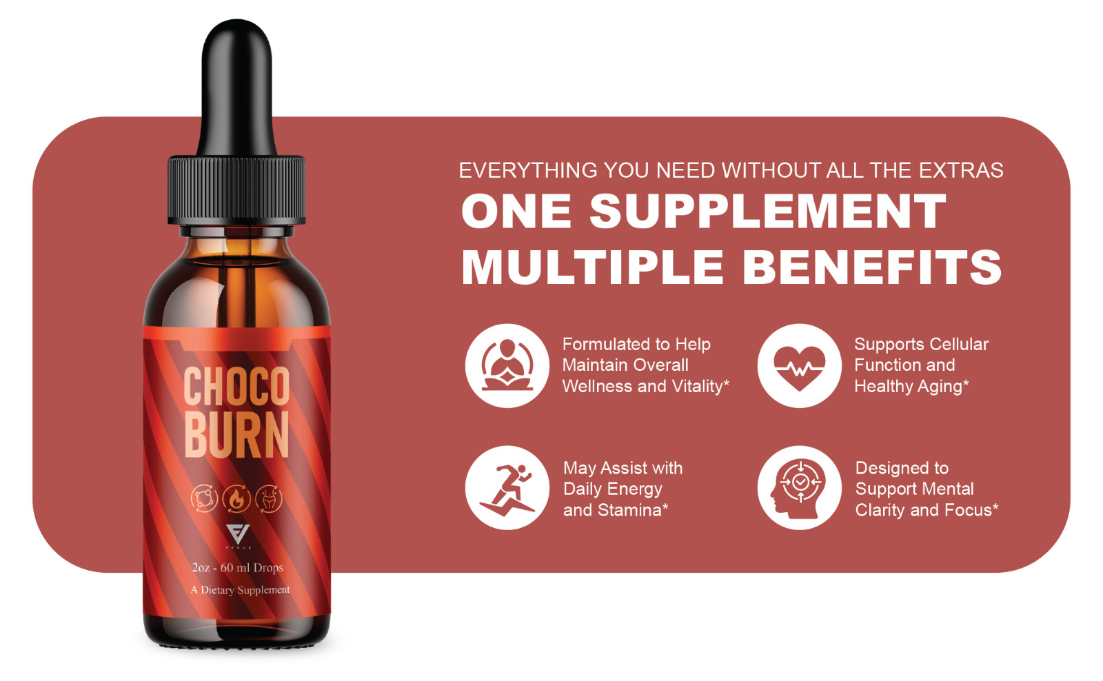 (5 Pack) Choco Burn Premium Weight Management Liquid Drop Supplement (10oz)
