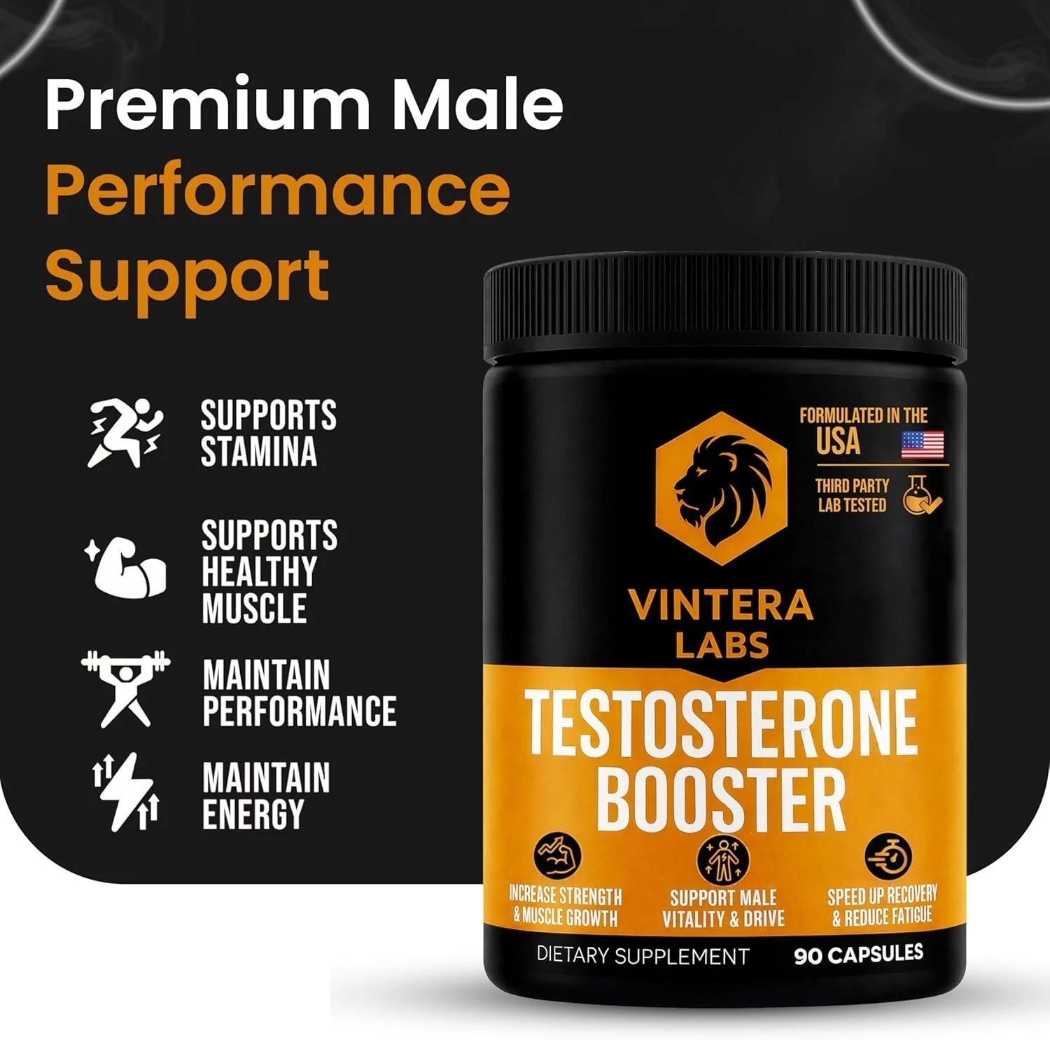Testosterone Booster for Men T-BOOSTER Enhance Muscle Size Energy 3RD PARTY TEST