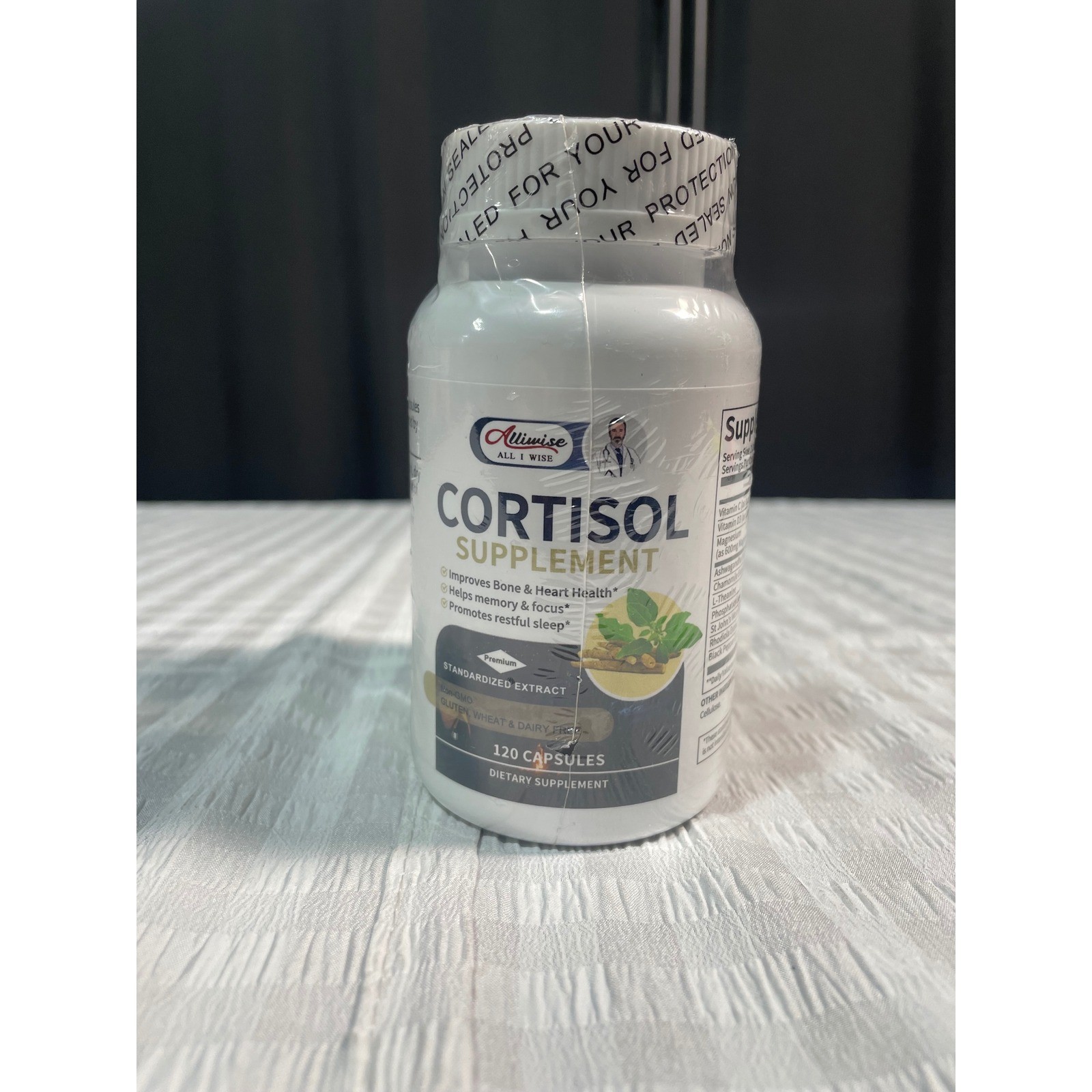 Alliwise Cortisol Supplement 120 Capsules 2 Pack Ashwagandha Magnesium